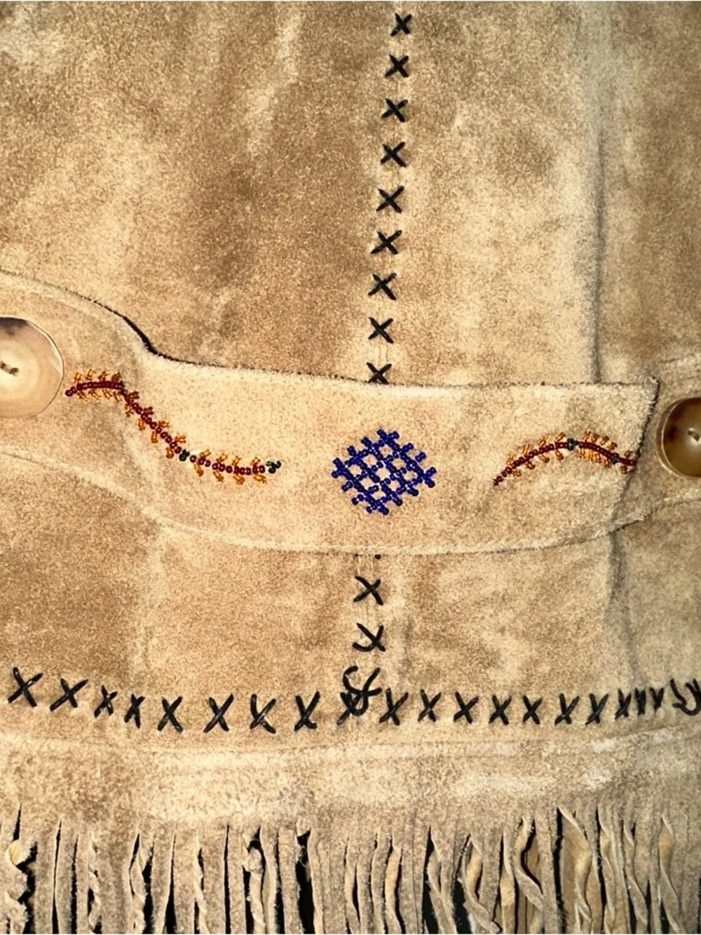 Vtg Double D Fringed Native American Style Jacket, medium - Picture 4 of 11